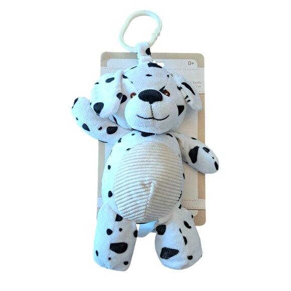Kellybaby Plush Dalmatian Rattle Clip-On Baby Toy 0+ Months White & Black Soft F - Picture 1 of 6